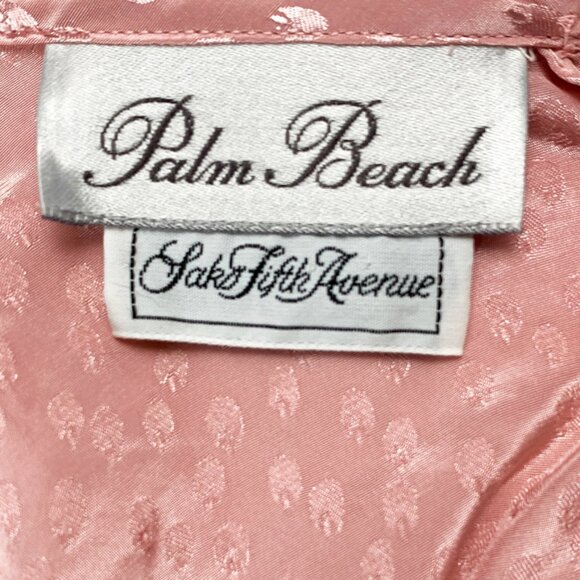 1970’s Saks Fifth Avenue Pink And Ivory Silk Bow Blouse - Picture 4 of 5